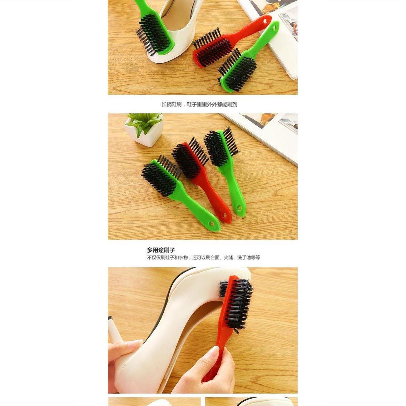Several plastic shoe polish brushes, plastic handles, household shoe upper cleaning brushes, and shoe polish tools detail image 7