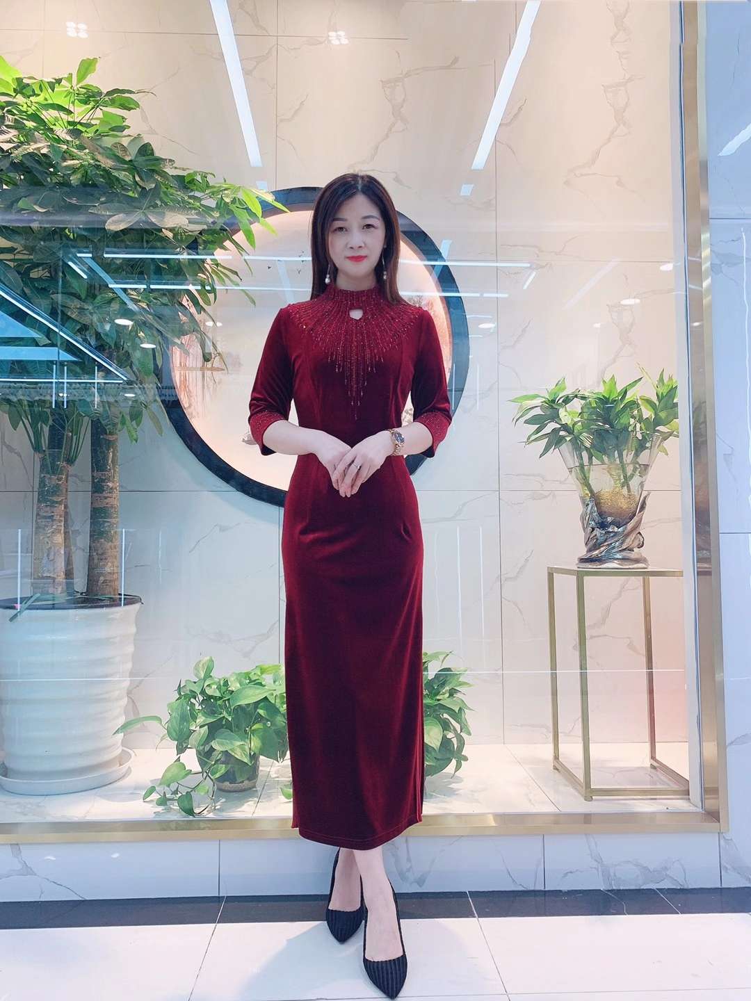 进喜妈妈装口绒细节图