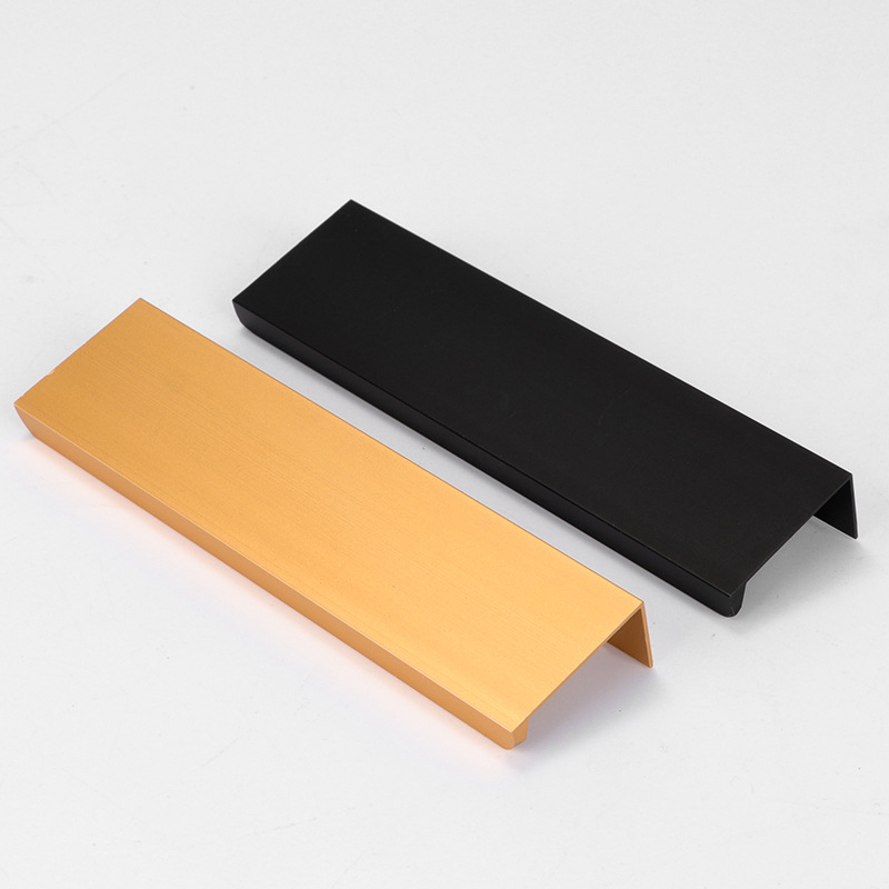 No handle Aluminum profile Black gold edge invisible no punch extended cabinet cabinet door handle