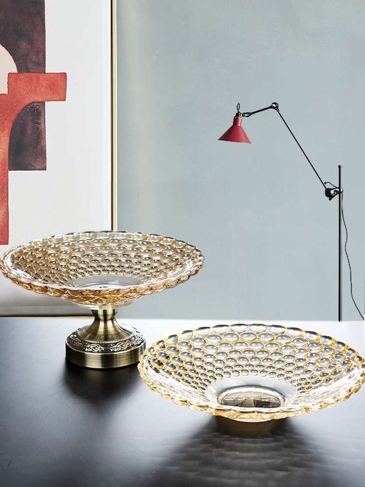 玻璃水果盘客厅家用干果盘创意现代茶几个性水晶婚礼糖果盘零食盘详情1