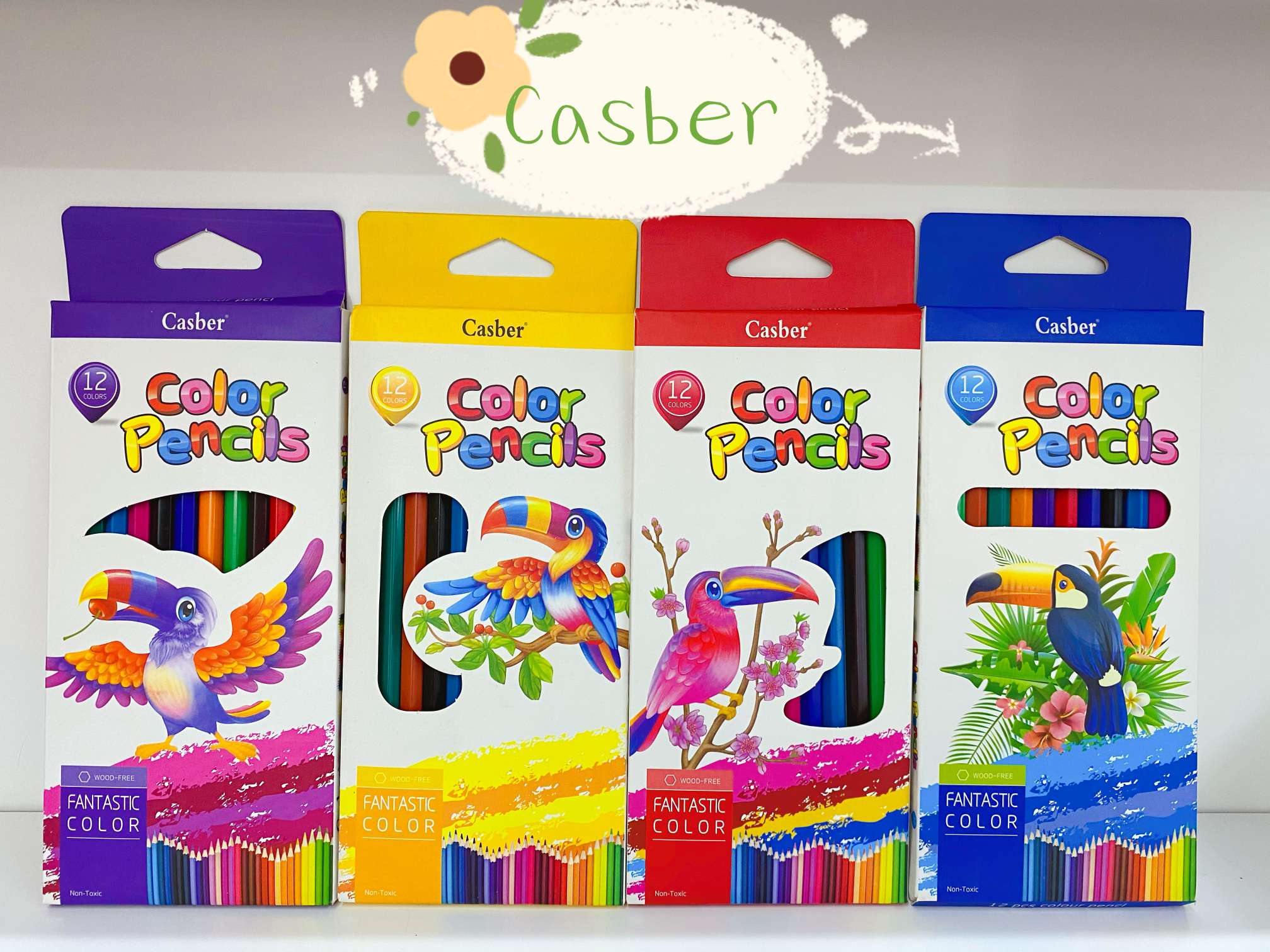 Color Pencils Kindergarten box with 12 color scribbling pens for kids