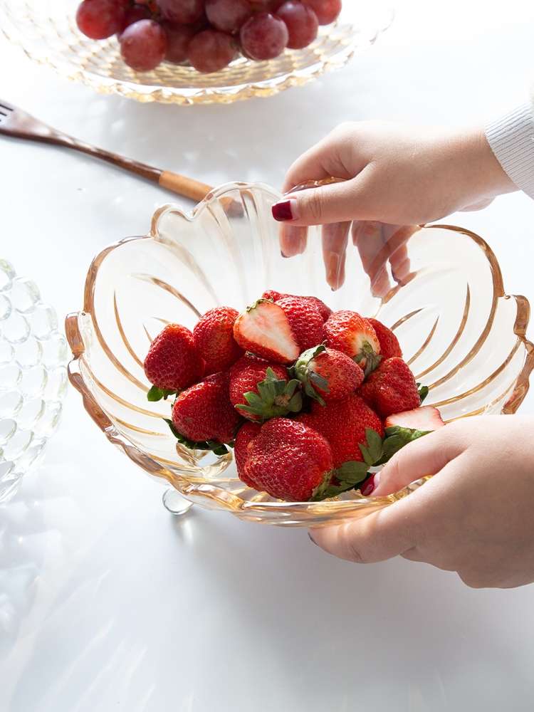 玻璃水果盘客厅家用干果盘创意现代茶几个性水晶婚礼糖果盘零食盘详情8