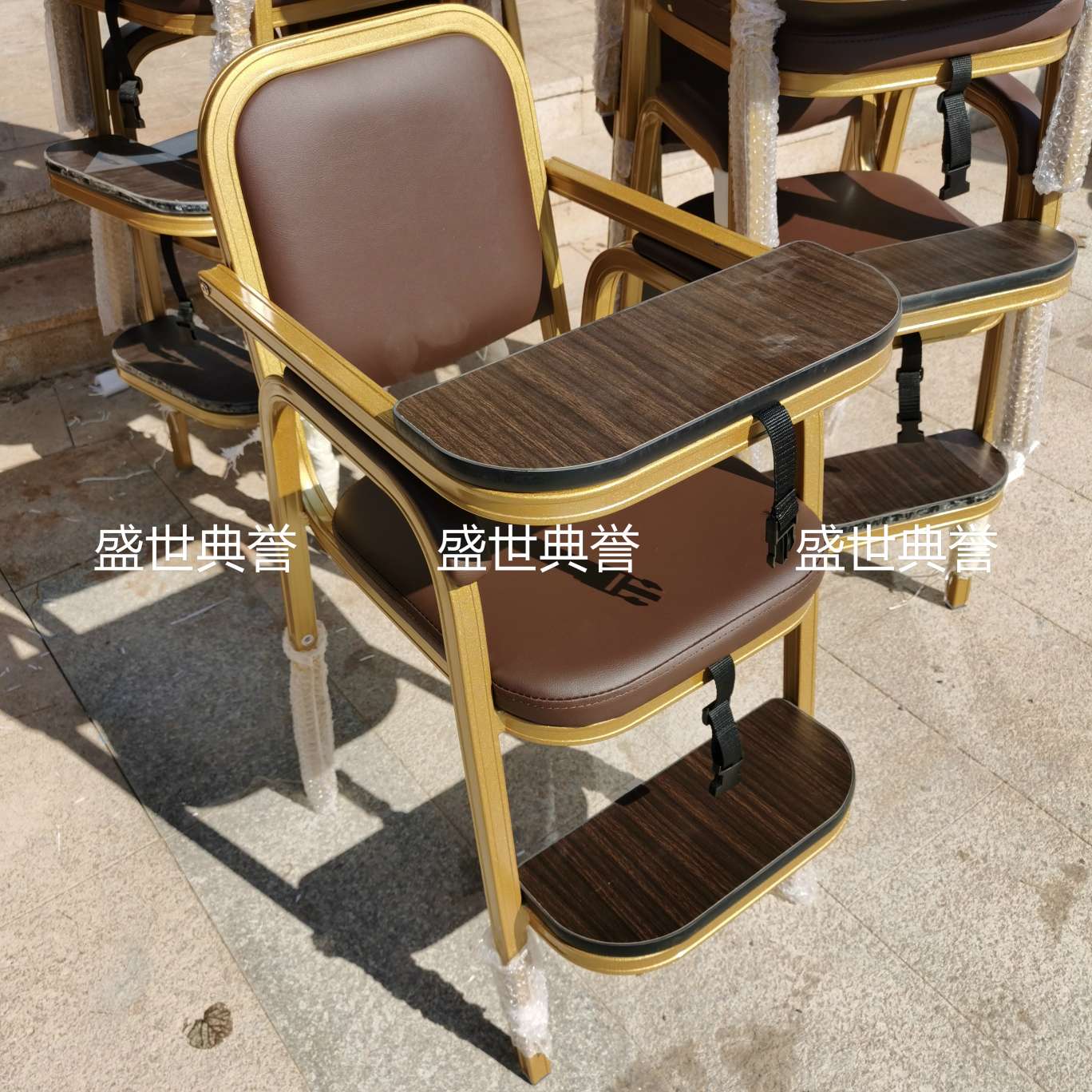 上海五星级酒店宴会厅宝宝餐椅饭店包厢儿童就餐椅子铝合金宝宝椅图