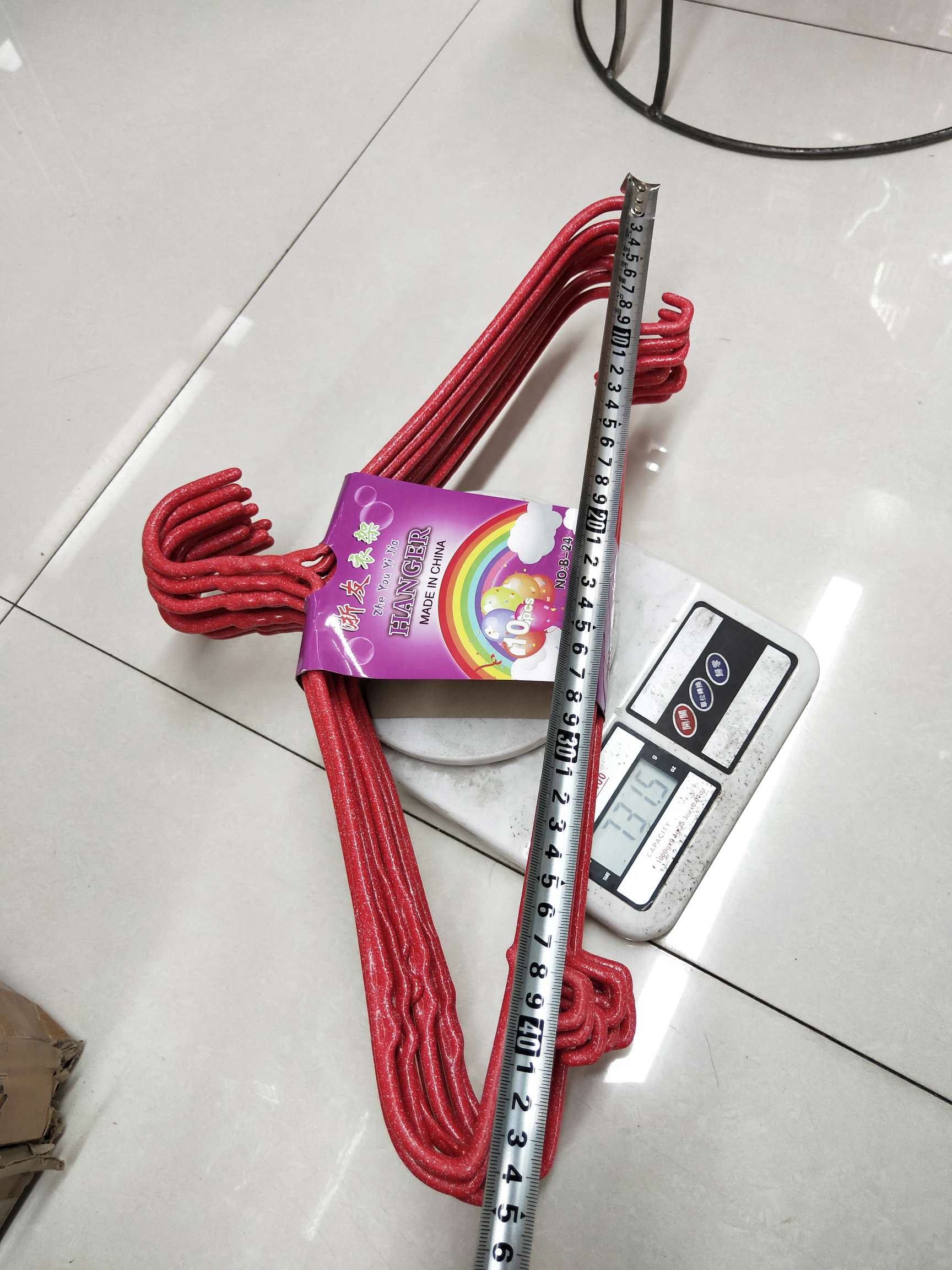 10个装浙友家用防滑衣架衣挂裤架两用创意晾衣架浸塑加粗有勾衣架 24