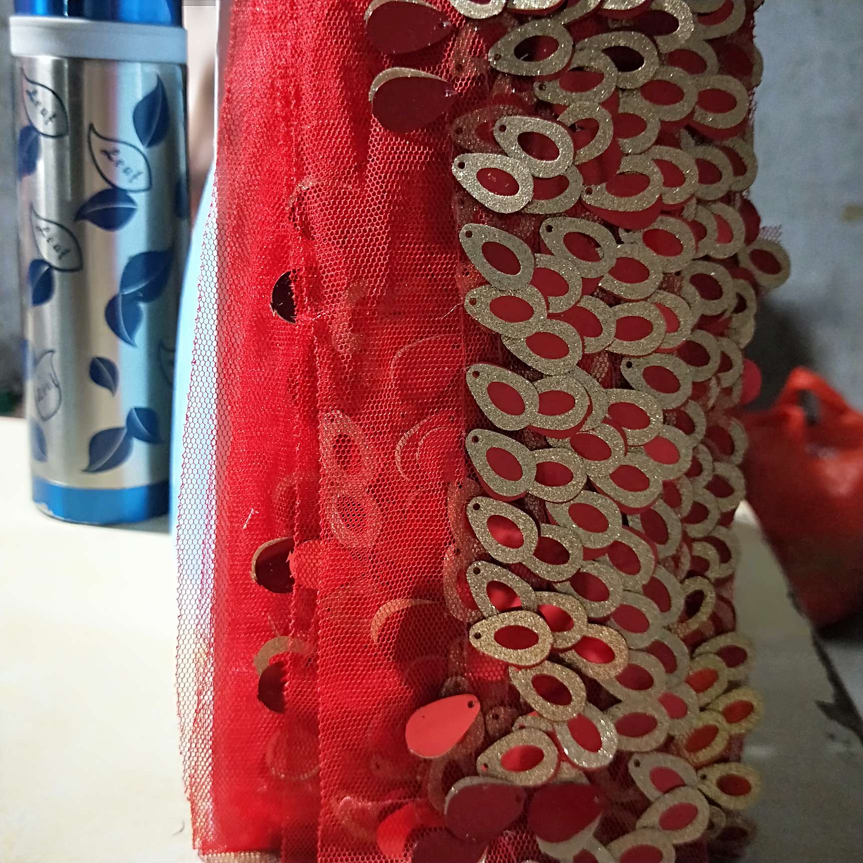 孔雀亮片网布厂家直销现货供应民族风格细节图