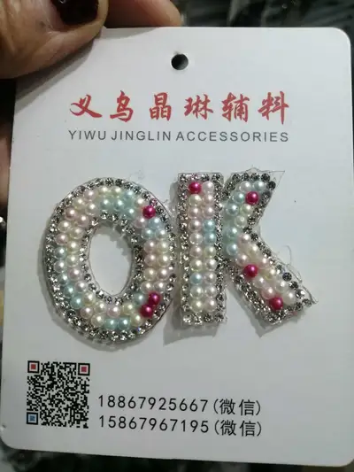 Hot Figure Rhinestone Pearl Ok Figure