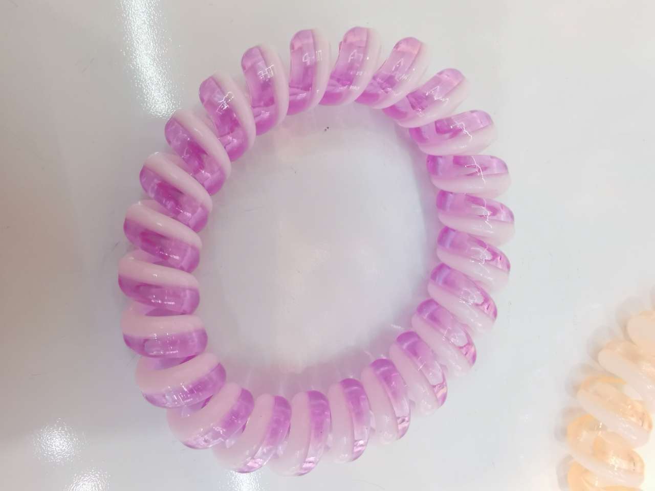 电话线发圈春秋季双色透明彩手环发圈头绳
