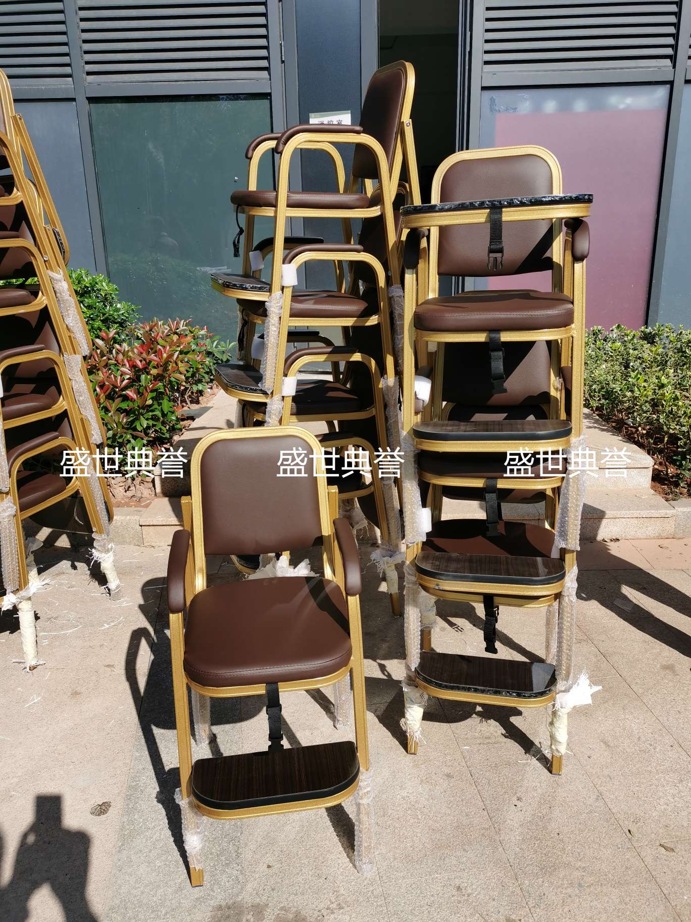 上海五星级酒店宴会厅宝宝餐椅饭店包厢儿童就餐椅子铝合金宝宝椅详情图9
