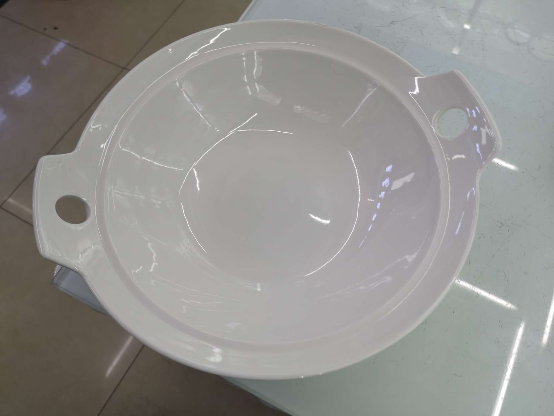 双耳碗/白色陶瓷/寸大小/无花色/陶瓷碗产品图
