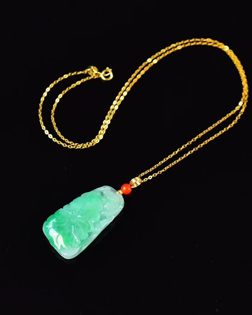 k金A货翡翠项链产品图