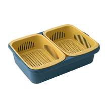 厨房双层多功能沥水篮洗菜盆水果盘碗筷沥水收纳盒水槽沥水架篮子