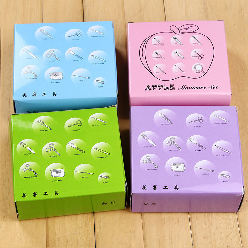 9-piece nail clipper set, nail clippers, apple-shaped nail clippers, portable household ear picks, dead skin trimming tools details Picture
