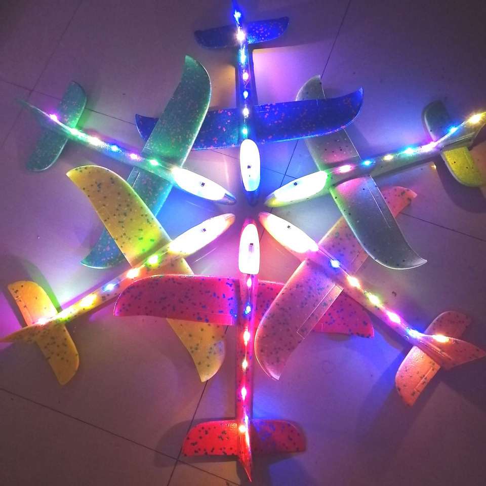 Full-body light - up hand - flinging airplane foam toy throws a glider crash - resistant splitter aerobatics model toy thumbnail