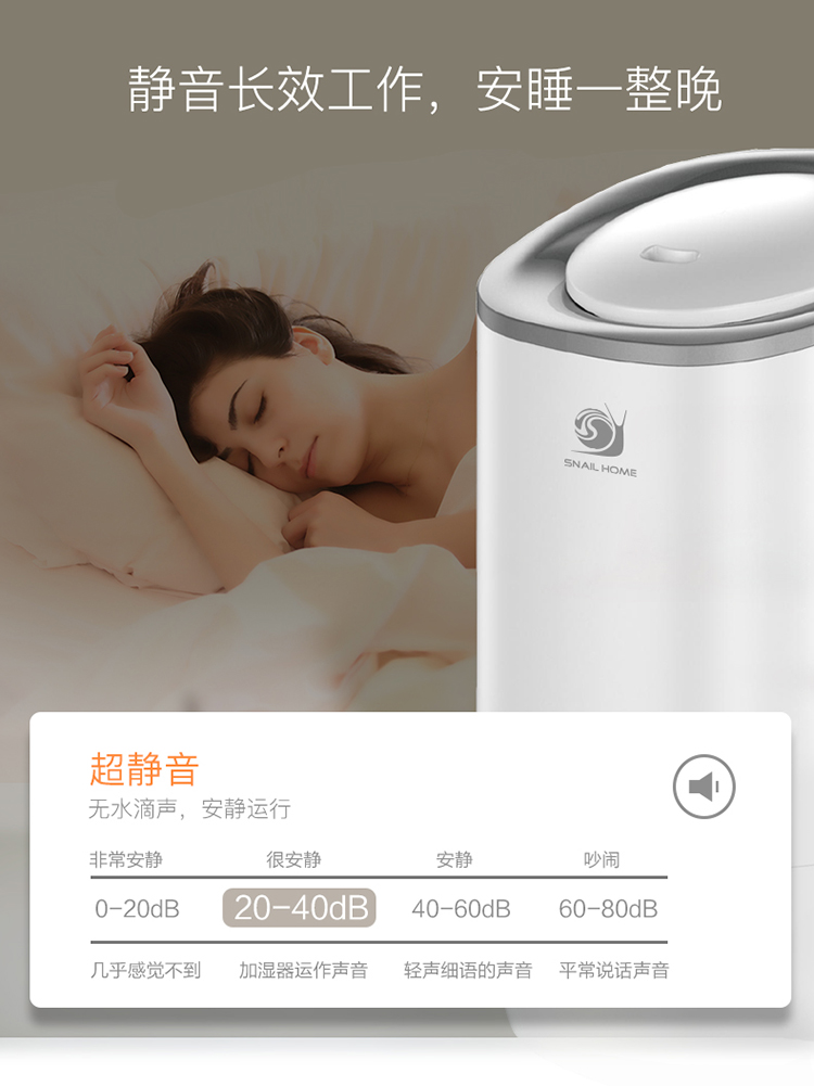 Ultrasonic Humidifier Sh3042 White Specification drawing