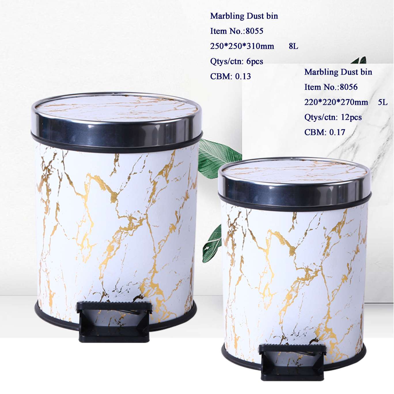 Marble Indoor Pedal-Bin
5Litter
8Litter full figure
