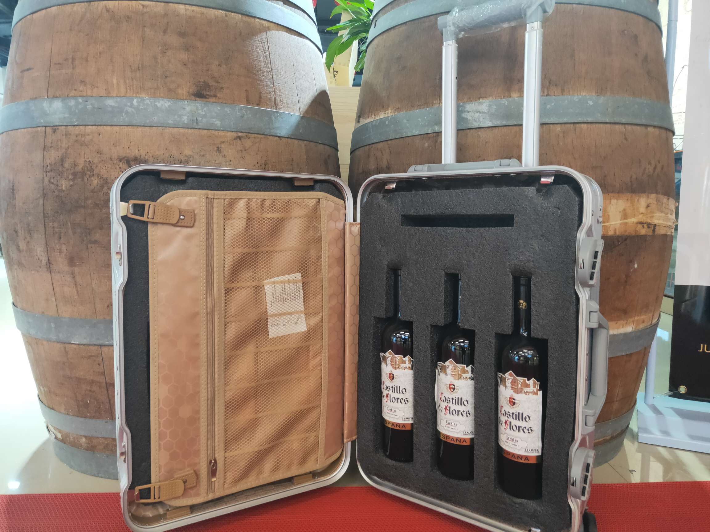 西班牙进口红酒 花都干红 6瓶行李箱装