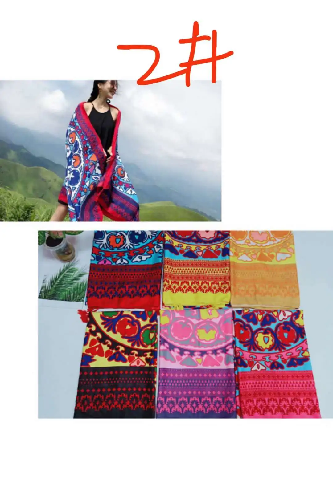 Pañuelo de algodón y cáñamo mujer estilo étnico bohemio overside protección solar vacacional pañuelo de playa con flecos capa del mar capa de las mujeres cuatro estaciones pañuelo detail image 5