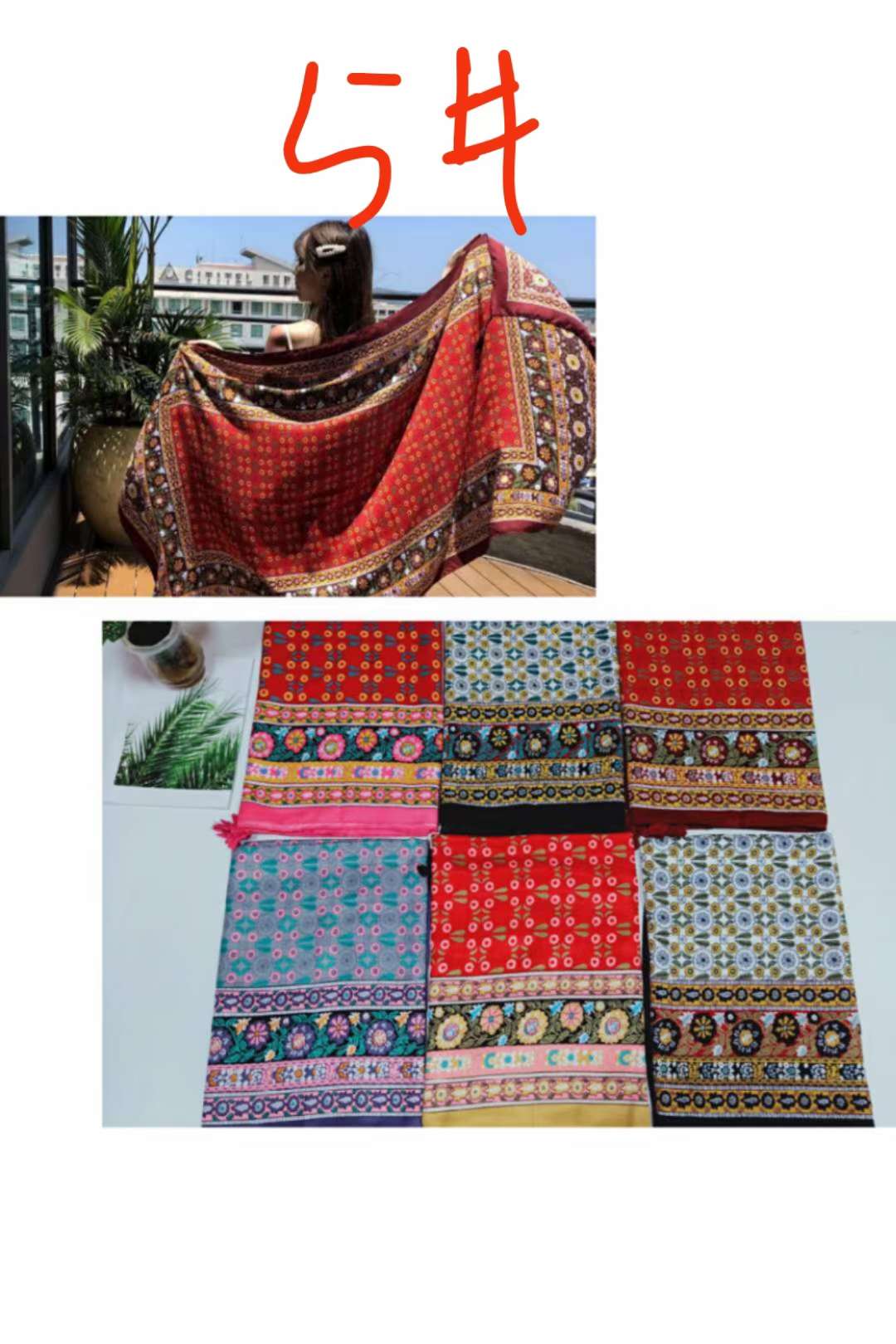 Pañuelo de algodón y cáñamo mujer estilo étnico bohemio overside protección solar vacacional pañuelo de playa con flecos capa del mar capa de las mujeres cuatro estaciones pañuelo detail image 7