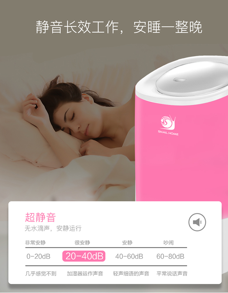 Ultrasonic Humidifier Sh3072 Pink Specification drawing