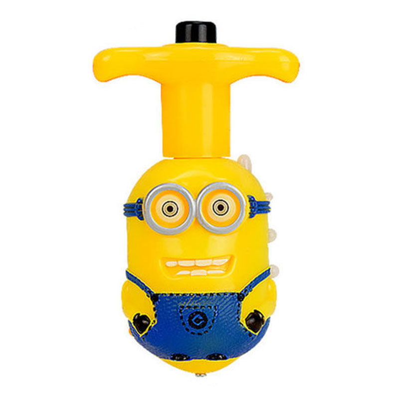 Luminous cartoon top Yellow seven color music boy dazzle color electric children's toy clockwork top with light thumbnail