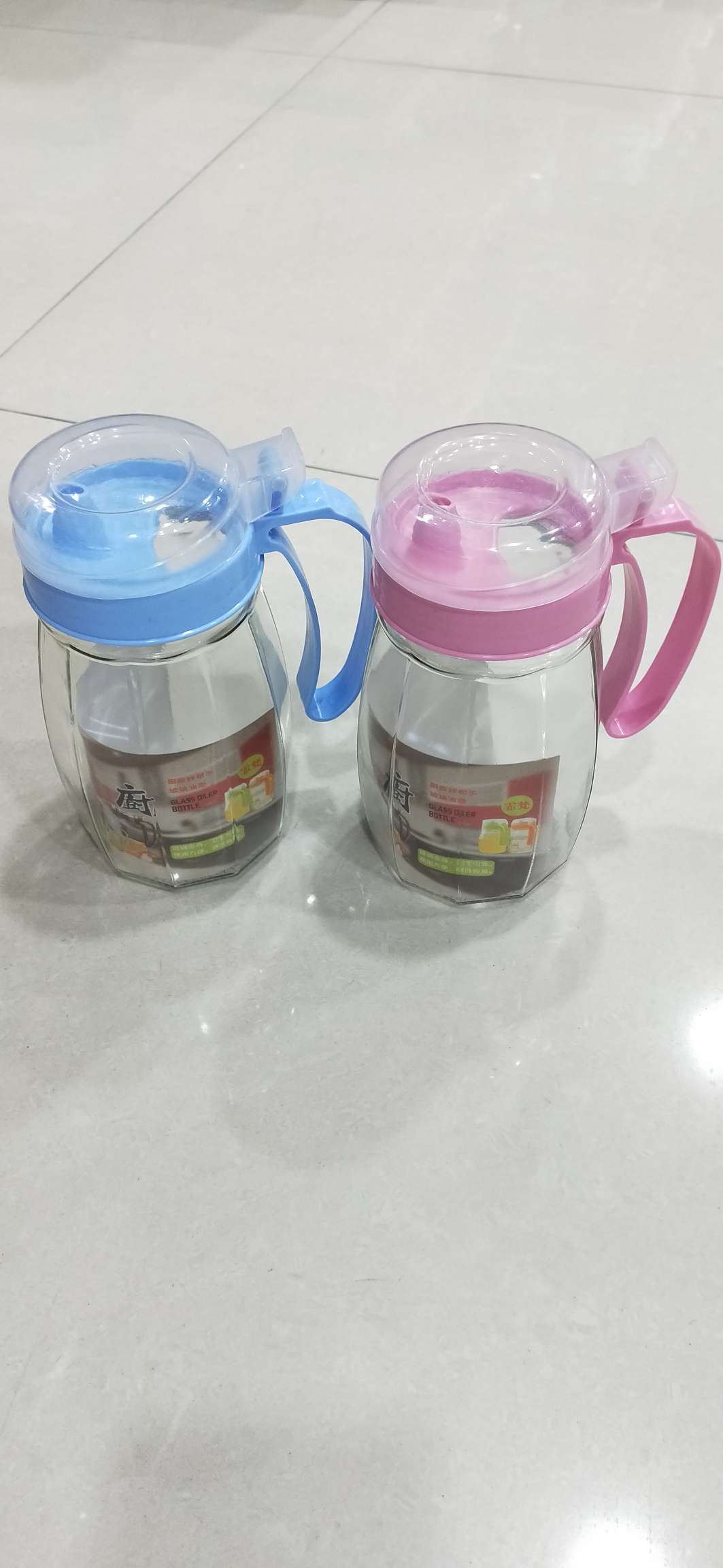 Big glass oil can
