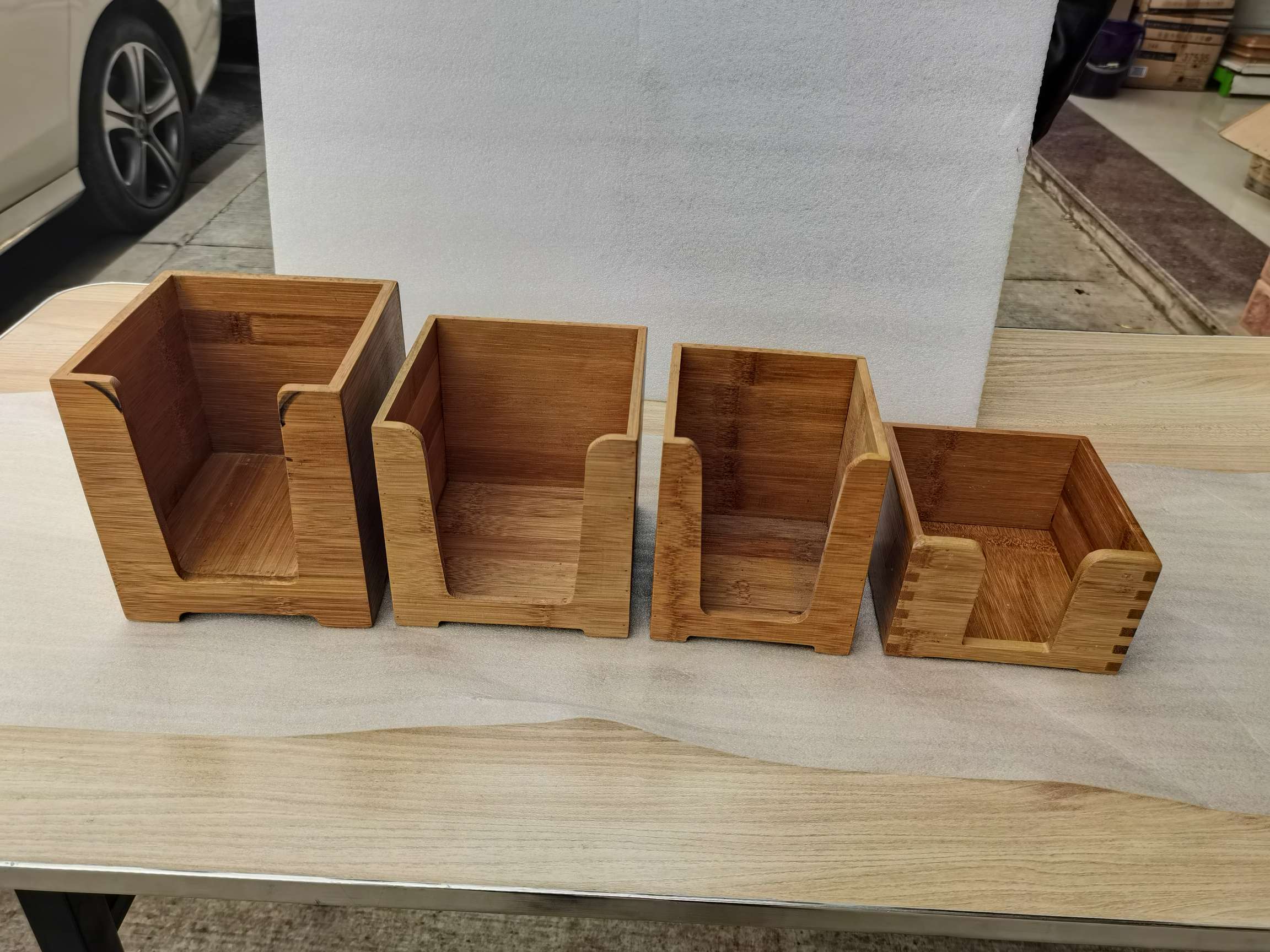 Open Bamboo towel box thumbnail