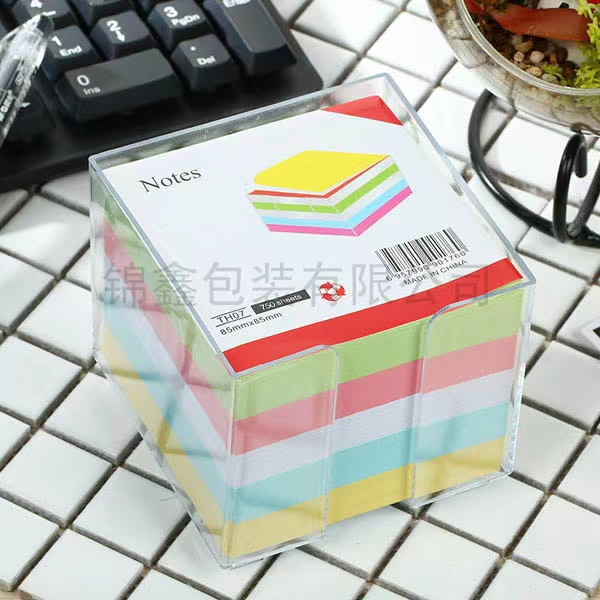 Transparent box colored paper sticky notes without glue details Picture