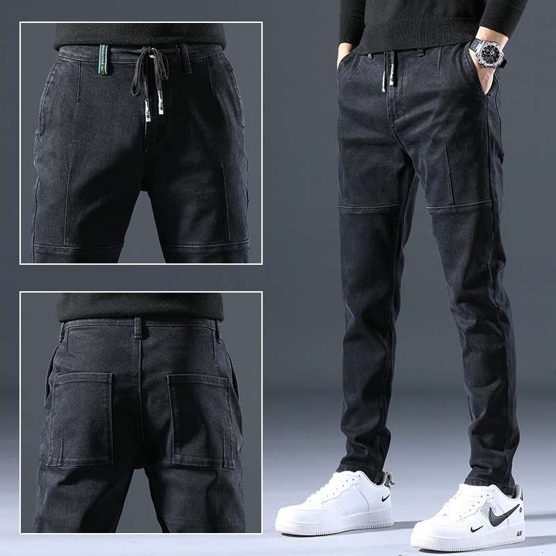 Men's 2020 autumn new style skinny skinny skinny Korean-style versatile stretch long pants details Picture