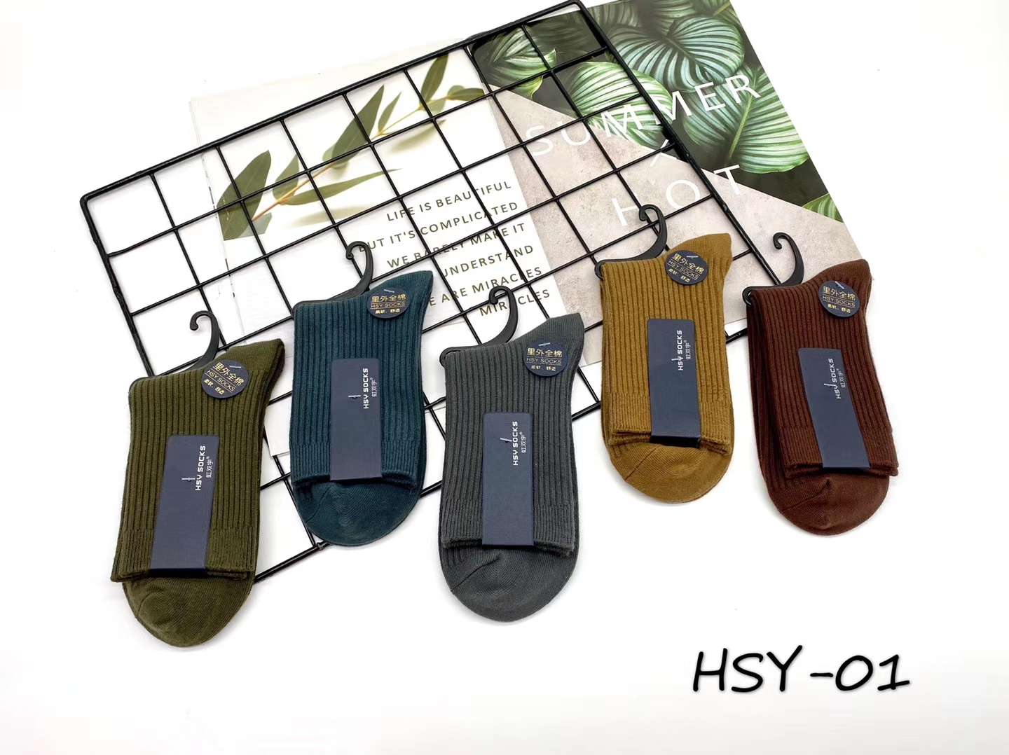 袜子批发 男士秋冬保暖袜 精梳棉双针商务男袜详情图2