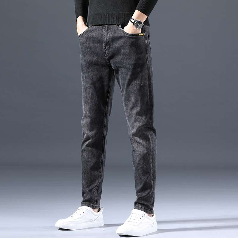 High-end men's jeans from a trendy brand, 2020 autumn new style, slimming and petite Korean-style versatile stretch long pants Application Scenario