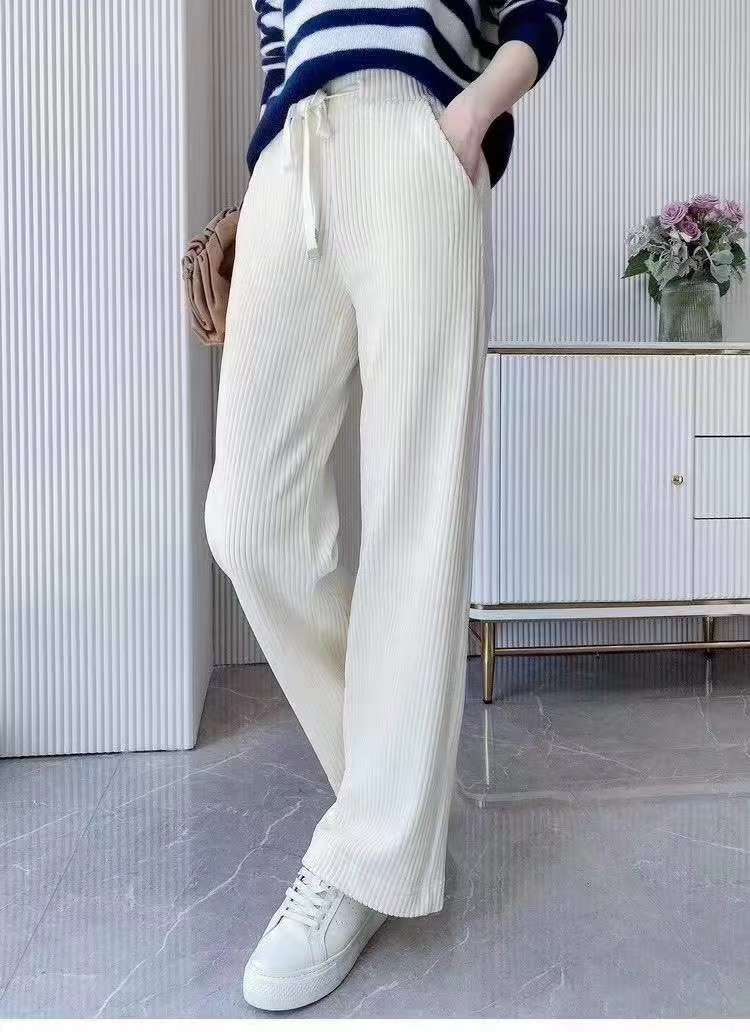 Corduroy Straight-Leg Pants