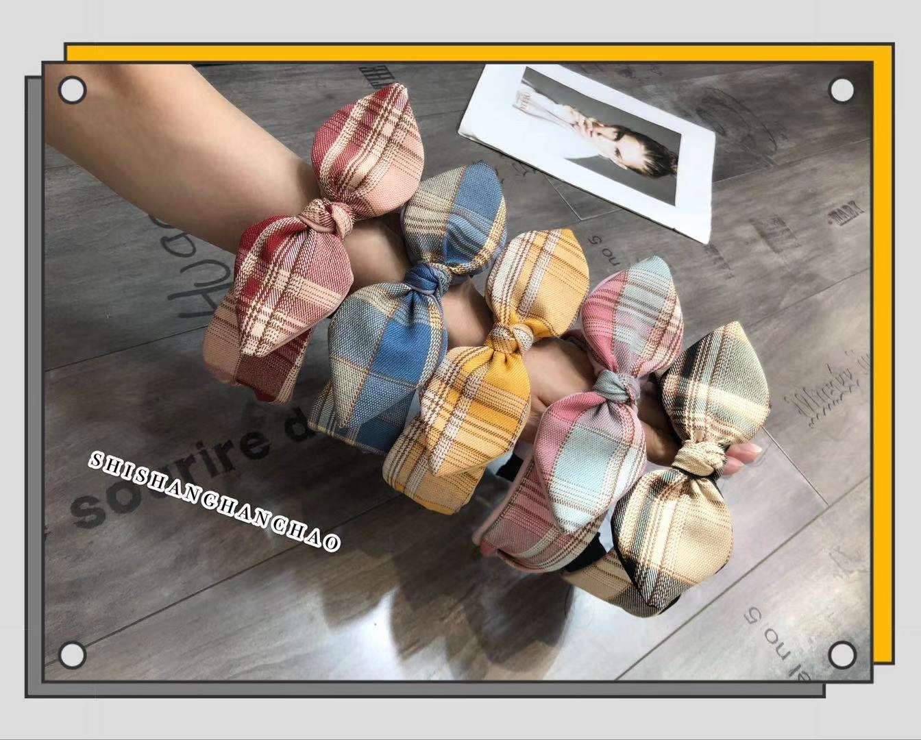 韩版大格子宽头箍