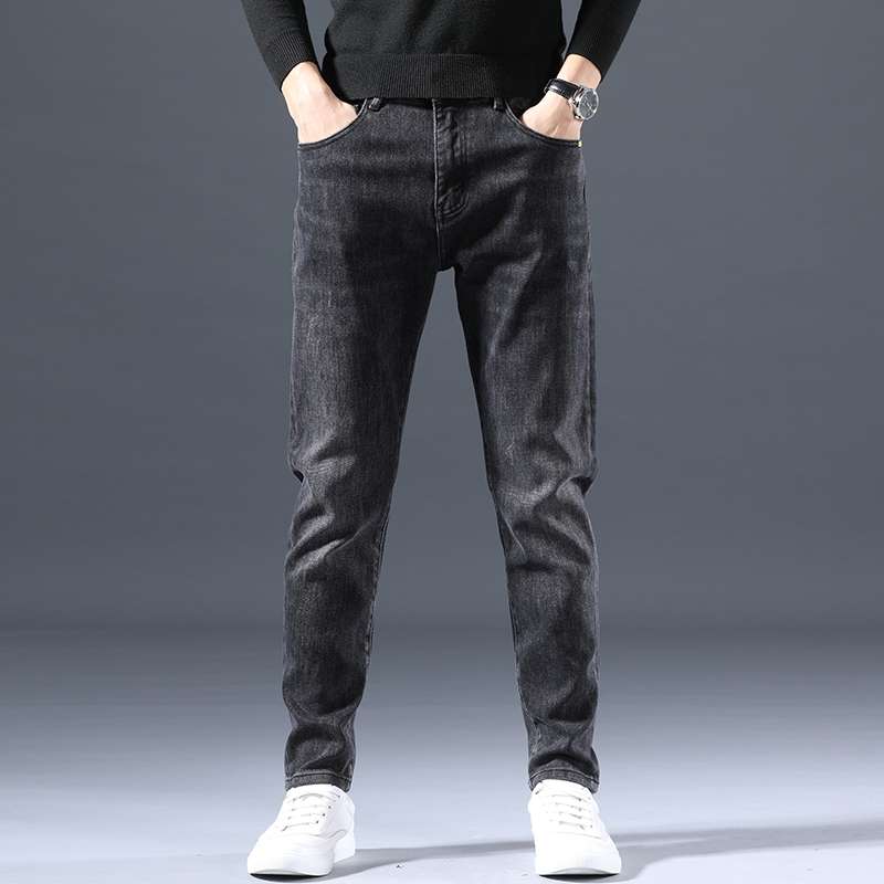 High-end men's jeans from a trendy brand, 2020 autumn new style, slimming and petite Korean-style versatile stretch long pants Specification image