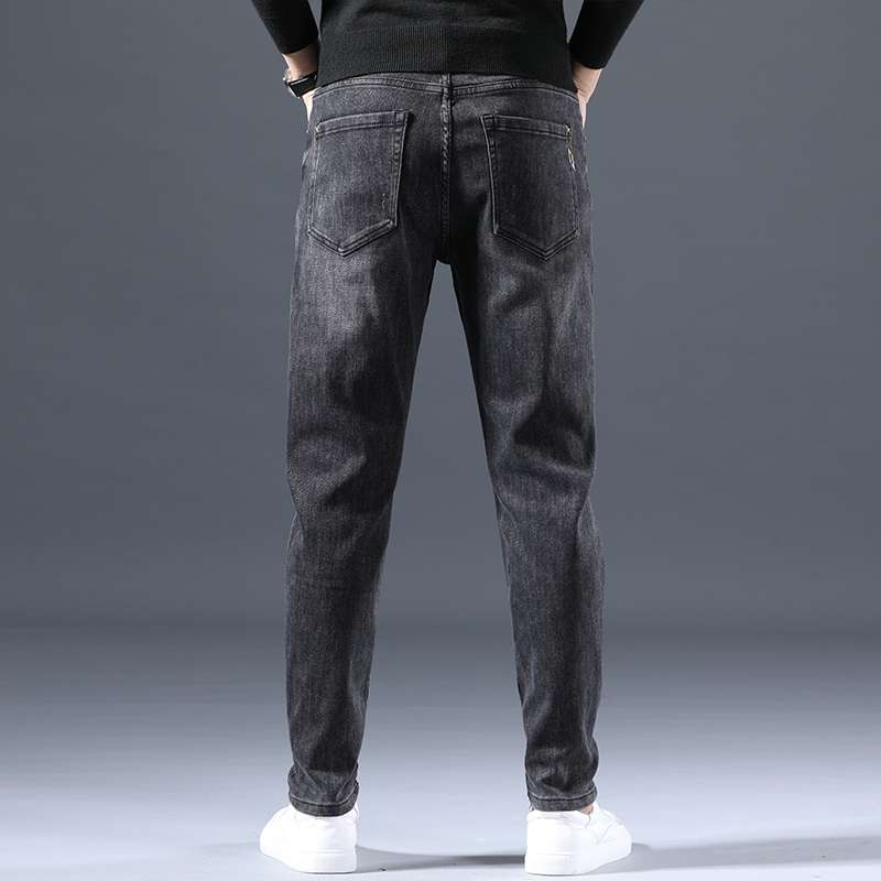 High-end men's jeans from a trendy brand, 2020 autumn new style, slimming and petite Korean-style versatile stretch long pants details Picture