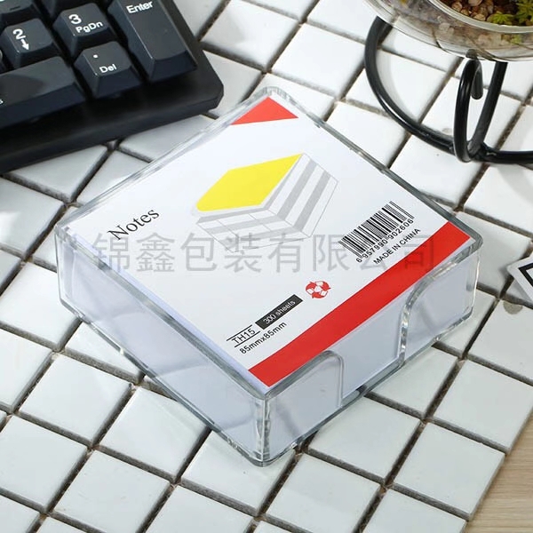 Transparent box white paper sticky notes/messages full figure