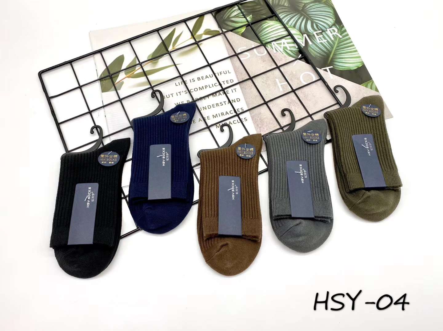 袜子批发 男士秋冬保暖袜 精梳棉双针商务男袜详情图1