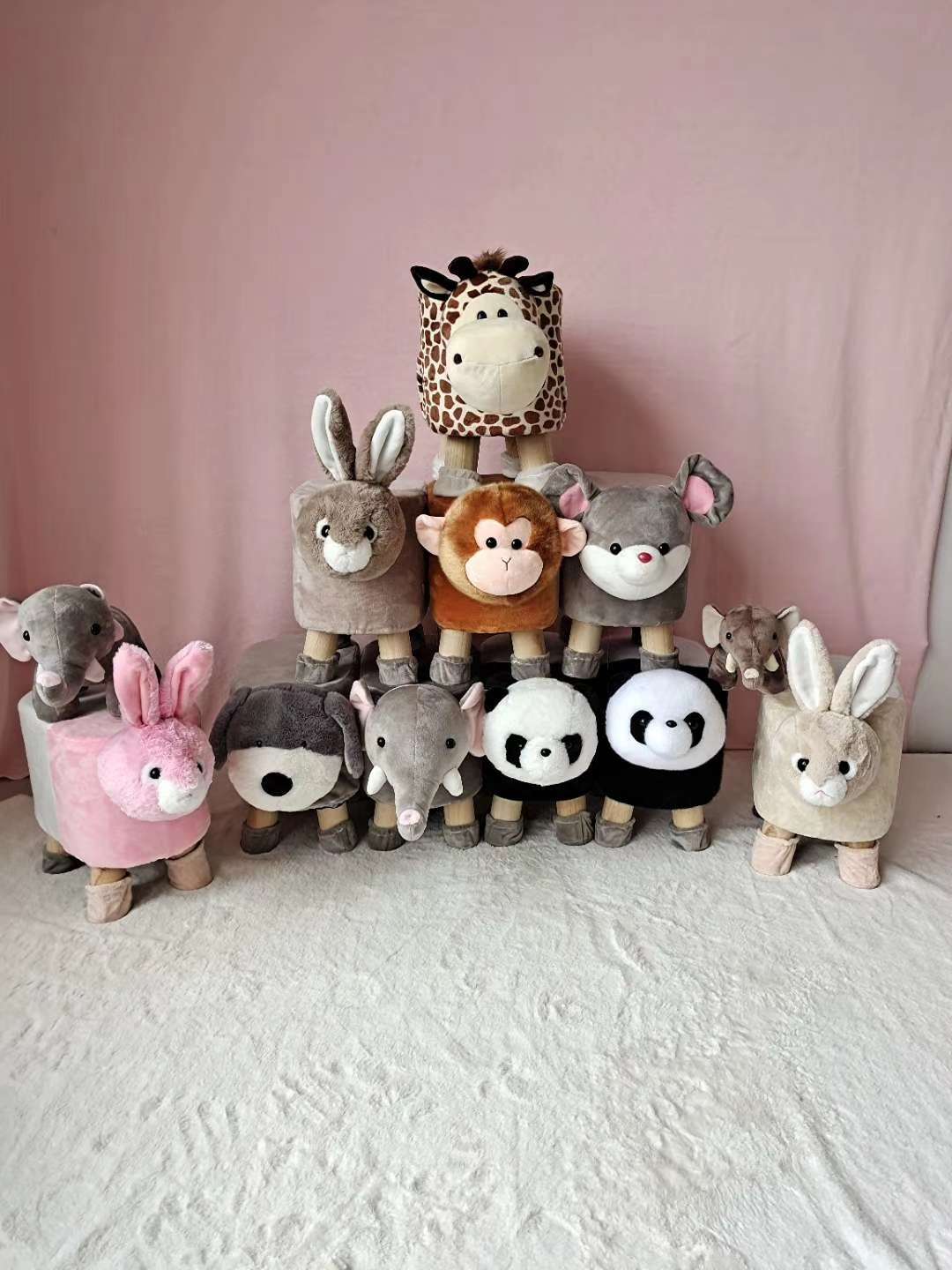 星辰厂家动物凳换鞋凳毛绒凳子小朋友最爱详情图6