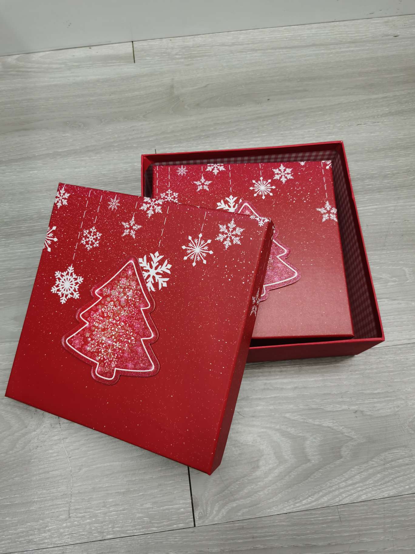 Square Christmas top and bottom cover gift box details Picture