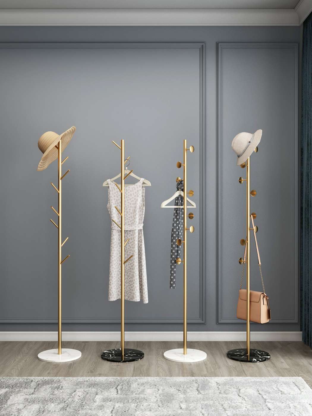 星辰家具厂轻奢衣帽架不锈钢衣帽架详情图7