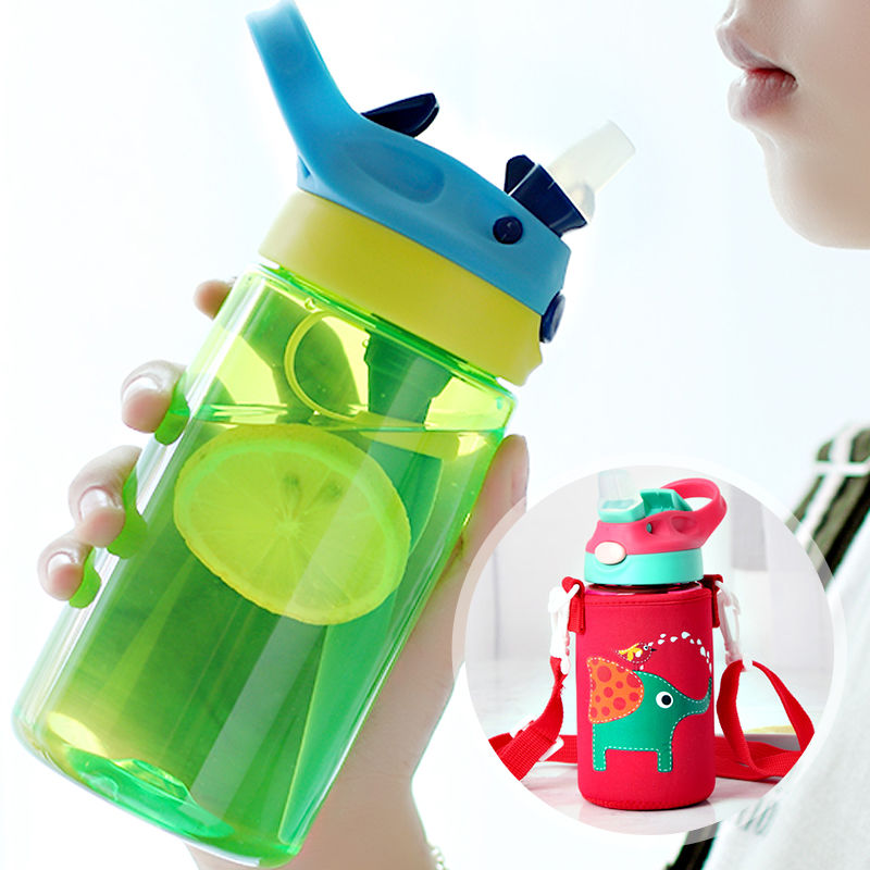 Children's straw cups, learning drinking cups, leak-proof water bottles for boys and girls, anti-drop cups for kindergartens, portable water cups for primary school students undefined
