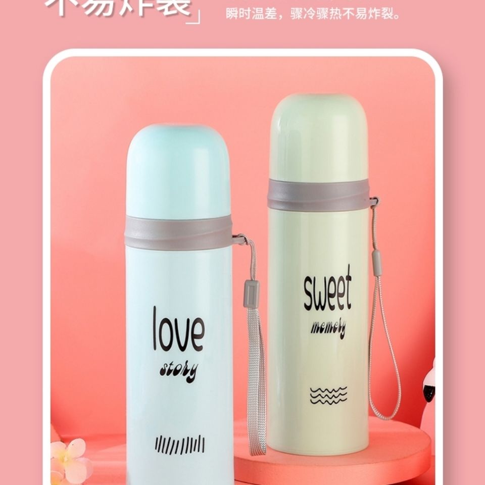 时尚保温杯男女学生儿童用水杯韩版便携户外大容量不锈钢保温杯产品图