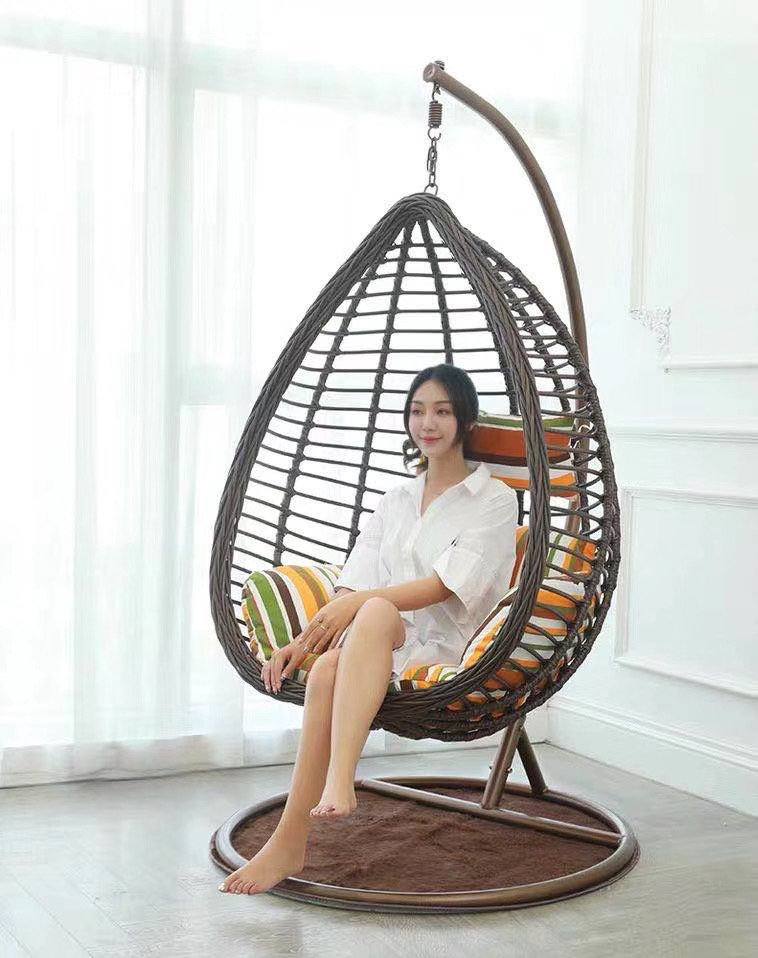 尖头粗藤吊篮户外吊椅 庭院吊椅  藤编吊篮