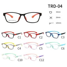 TRD-04有现货硅胶TR超轻近视眼镜框架儿童小学生硅胶眼镜框斜视弱视远视散光矫正可配度数眼镜架