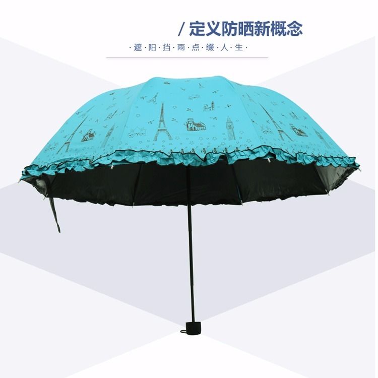 十骨八骨大号双人雨伞黑胶防晒遮阳晴雨伞男女防紫外线折叠太阳伞详情图7