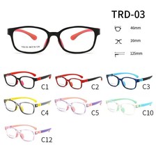 TRD-03有现货硅胶TR超轻近视眼镜框架儿童小学生硅胶眼镜框斜视弱视远视散光矫正可配度数眼镜架