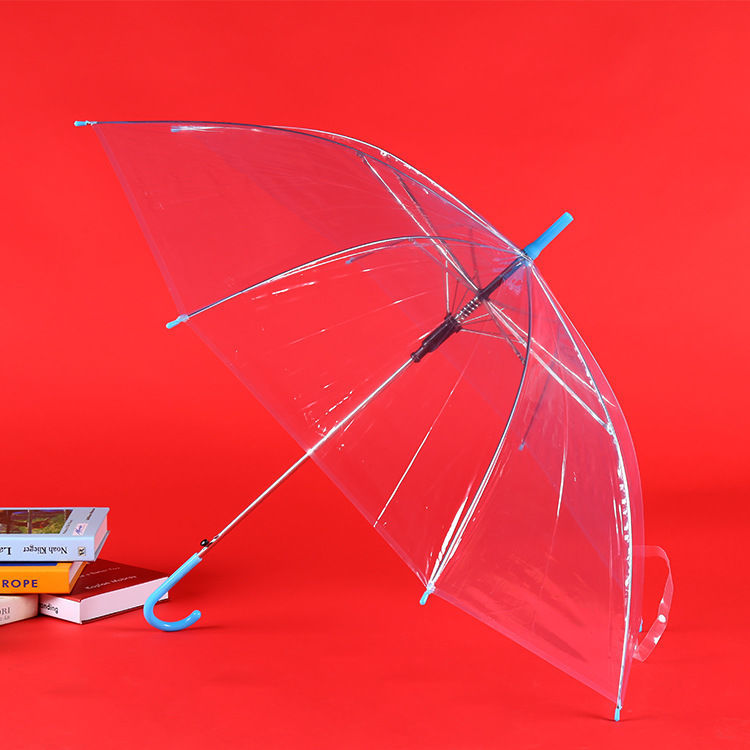创意韩国磨砂彩色透明雨伞直杆自动雨伞 长柄伞 厂家直销雨伞批发细节图