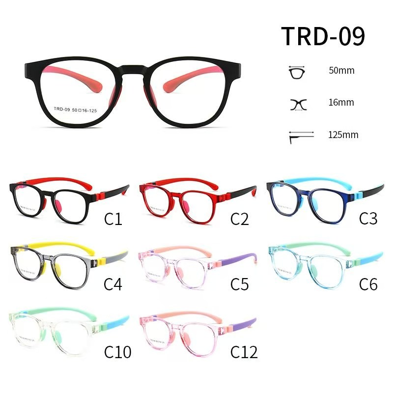 ويوجد لدى TRD-09 مرآة معدلة للتصحيح البصري عن بعثرة الرؤية عن بعد لأطفال المدارس الابتدائية في إطار نظارات قصير النظر قصير جدا من السيليكا الفوري TR