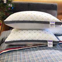 美式蓝网绗绣小方格枕颈椎枕头保健枕头 枕芯