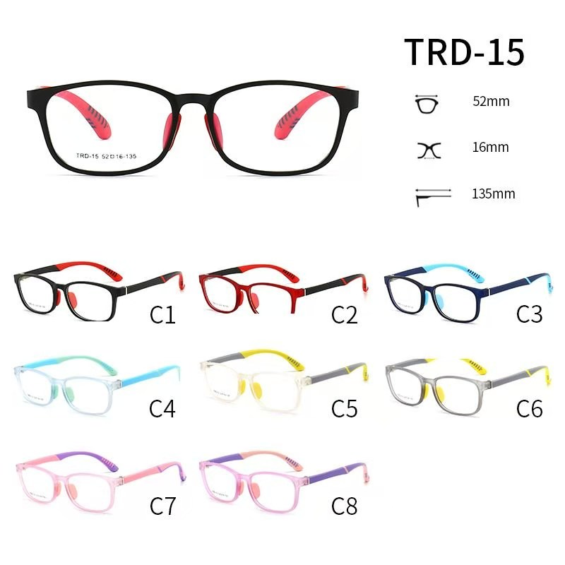 ويوجد لدى البرنامج TRD-15 مرآة معدلة للتصحيح عن تشتت البصر عن بعد لأطفال المدارس الابتدائية في إطار نظارات قصير النظر القصير جدا من السيليكا الفوري TR detail image 1