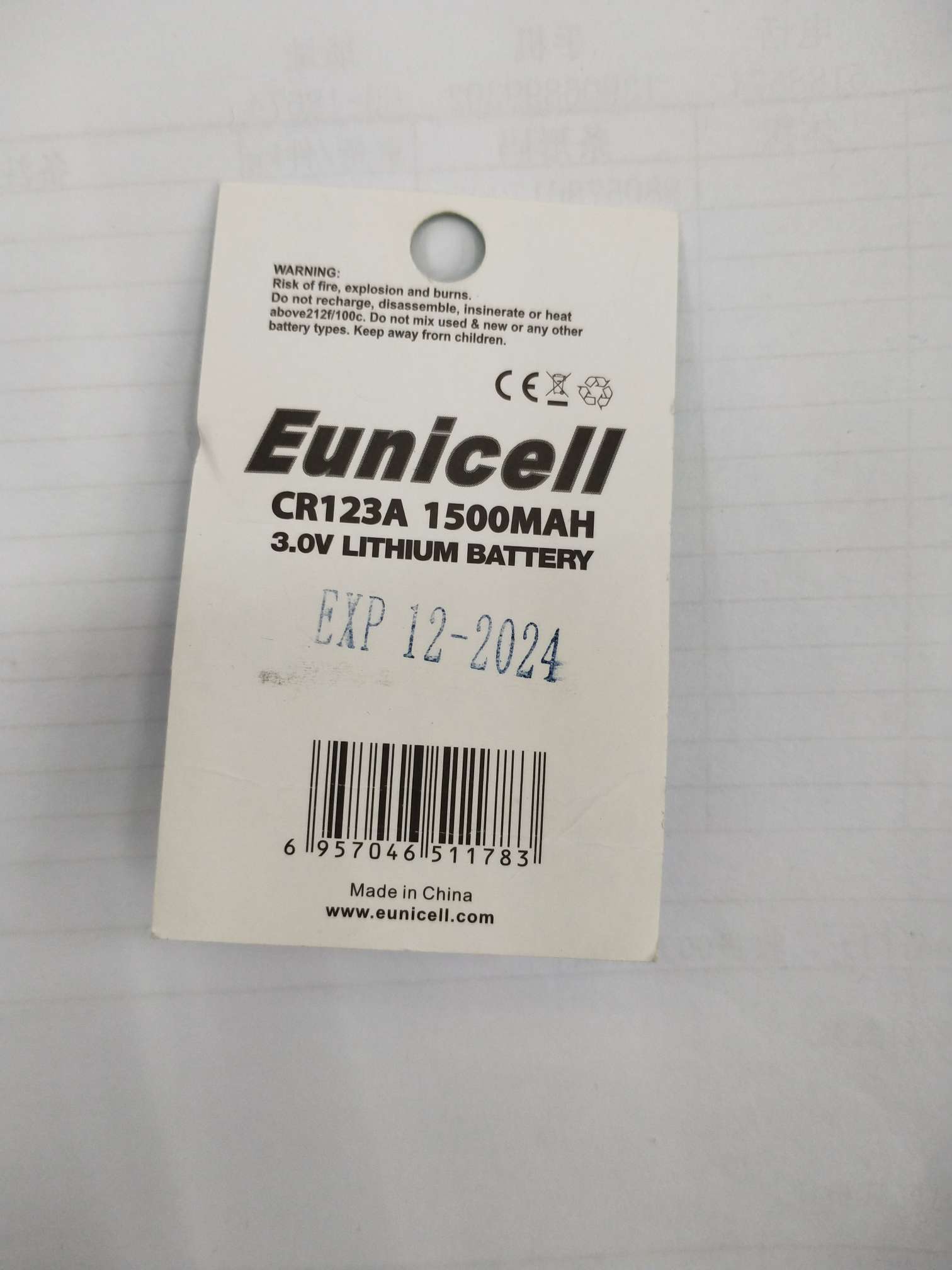 بطاريات الليثيوم CR123a، لمرة واحدة details Picture
